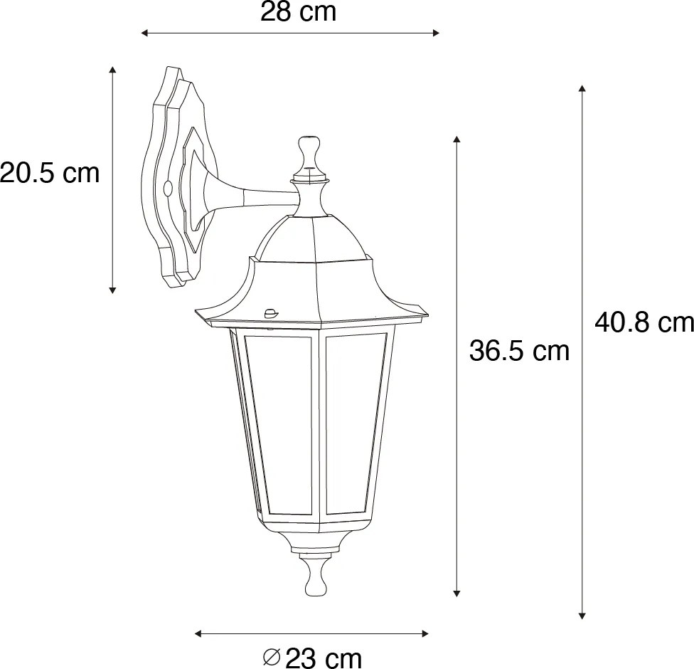 Klasické vonkajšie nástenné svietidlo tmavozelené IP44 - páperie New Orleans