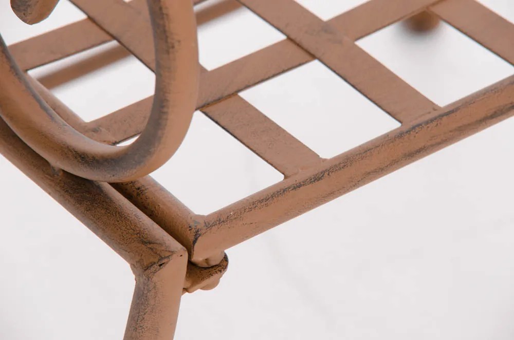 Kovová stolička Lotta s područkami - Hnedá antik