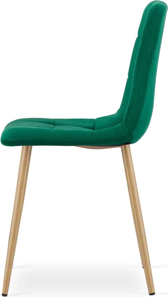 Zelená zamatová stolička KARA