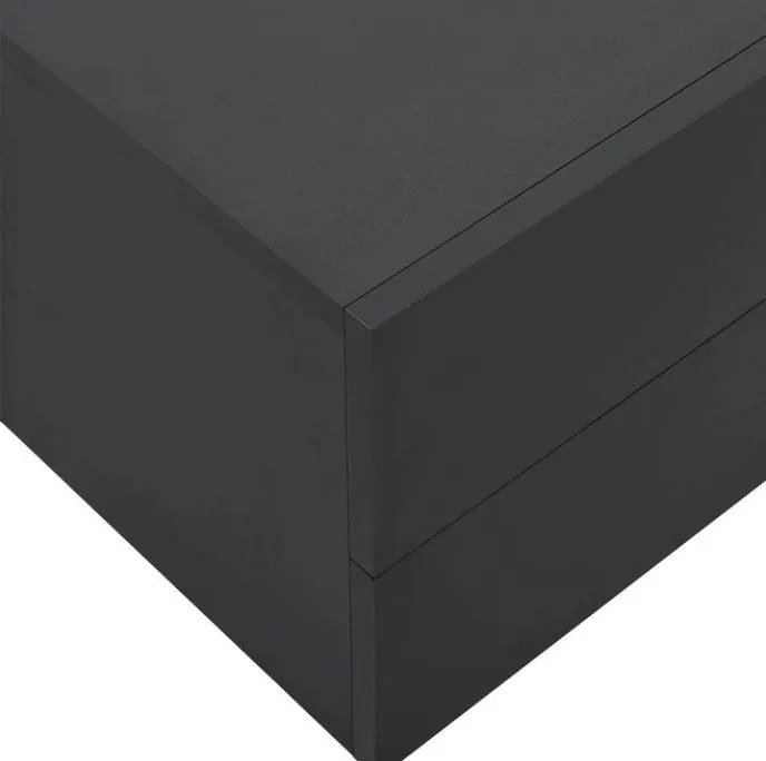 Závesný nočný stolík 40x29x30 cm čierny, 2 zásuvky