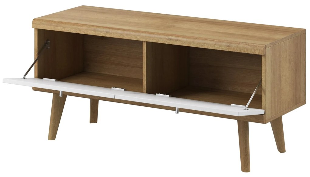 Televízny stolík Primo 107 cm dub Riviéra/biely