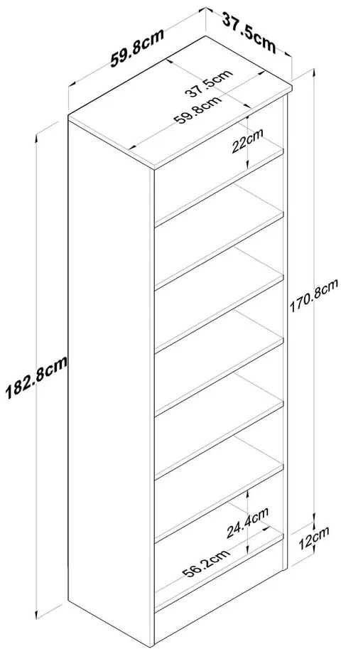 Biela/prírodná šatníková skriňa v dekore orecha 60x183 cm Theresa - Kalune Design