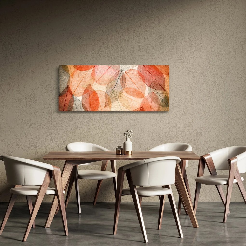 Obraz maľovaného jesenného lístia (120x50 cm)