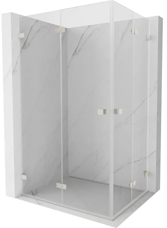 Mexen Lunar-F Duo, skladací sprchový kút 85 x 70 cm, 8mm číre sklo, oceľový profil, 836-085L-070P-97-00