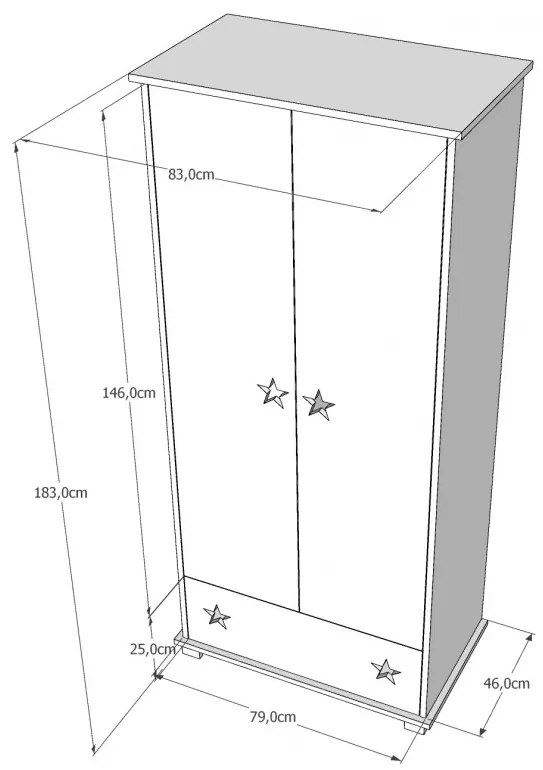 Skriňa HVIEZDY - VIAC FARIEB