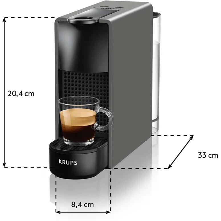 Kapsulový kávovar Krups Nespresso Essenza Mini XN110B10 šedý