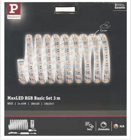 Paulmann 70673 - LED RGB/40W Stmievateľný pásik MAXLED 3m 230V + diaľkové ovládanie
