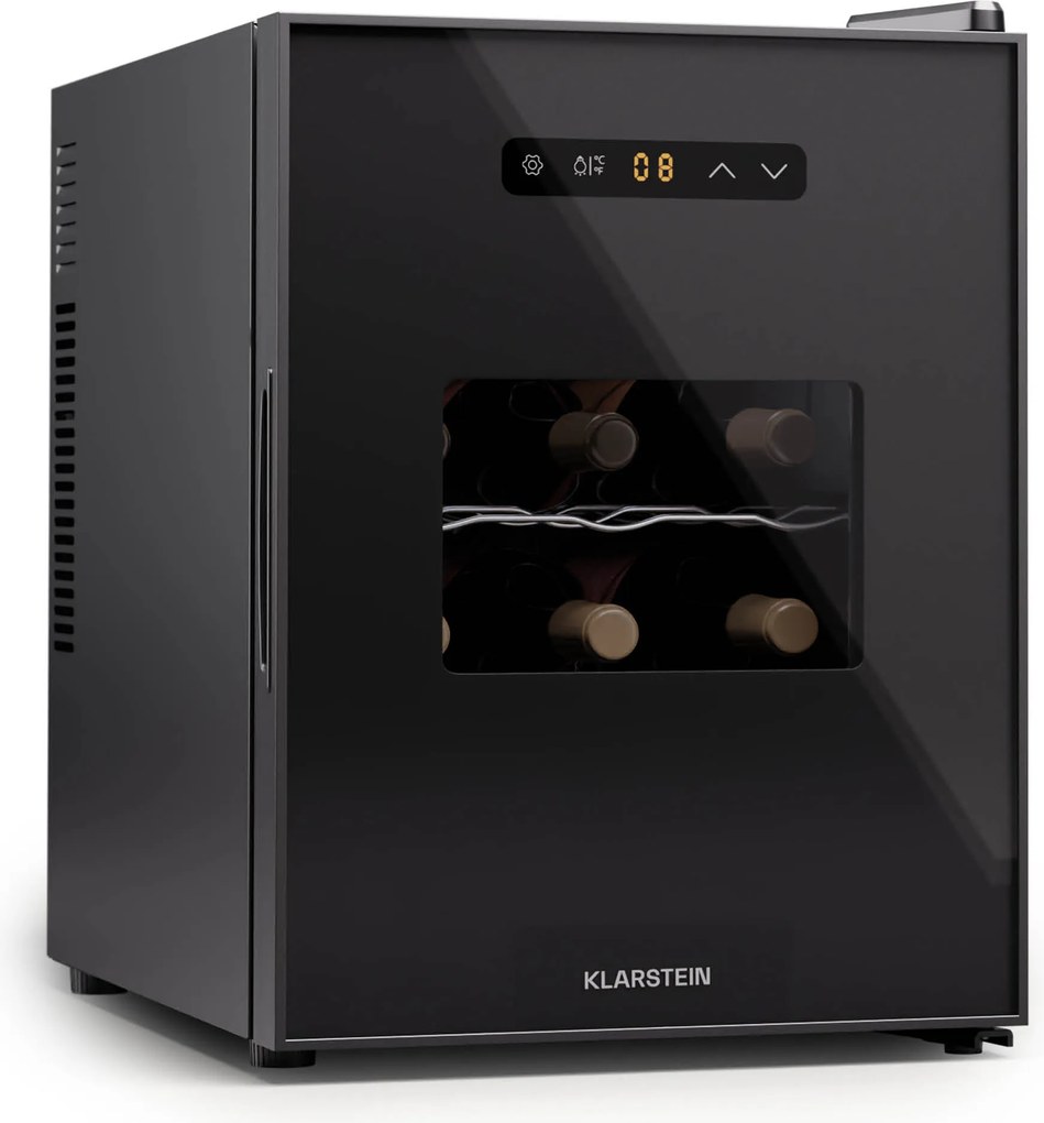 Klarstein Silent Vino 12 Uno, chladnička na víno, 31 l / 12 fliaš, 5-18 °C, dotykové