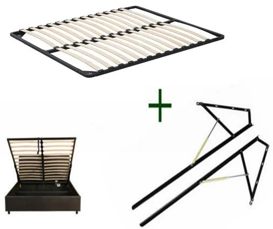 Zdvíhací kovový rošt do postele Domy 100x200 cm čierny