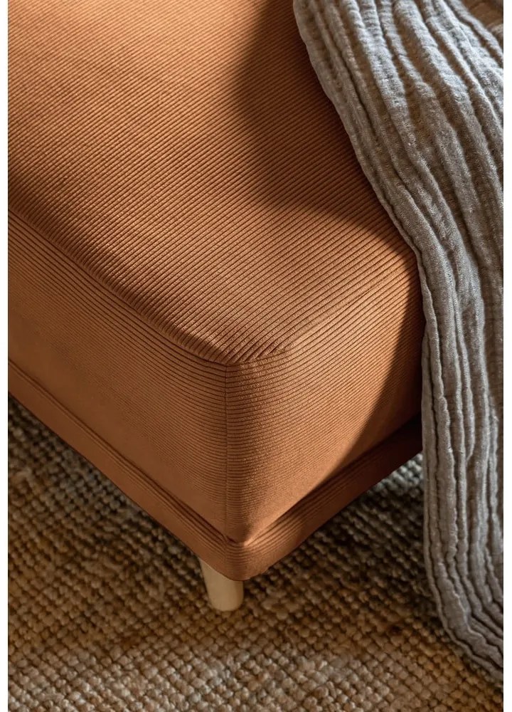 Menčestrová rozkladacia rohová pohovka v tehlovej farbe (pravý roh/do "U") Lazy Lukka – Miuform