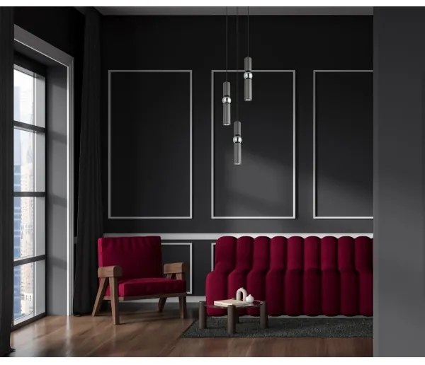 ITALUX PND-14290-3-GR - Luster na lanku ISIDORA 3xGU10/25W/230V antracit/chróm