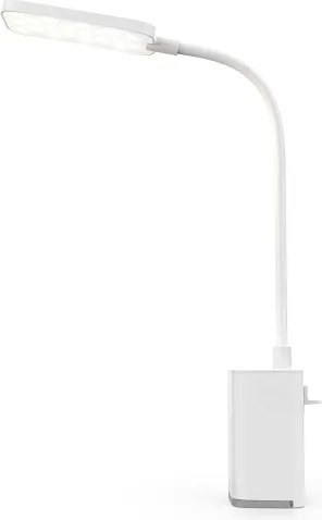 Nedis LTLR10WT - LED stmievateľná nabíjateľná dotyková stolná lampa so svorkou LED/5W/1200 mAh biela