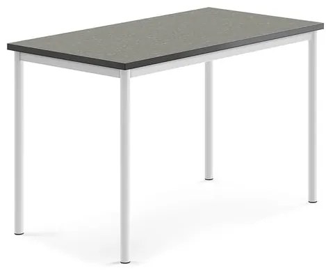 Stôl SONITUS, 1200x700x760 mm, linoleum - tmavošedá, biela