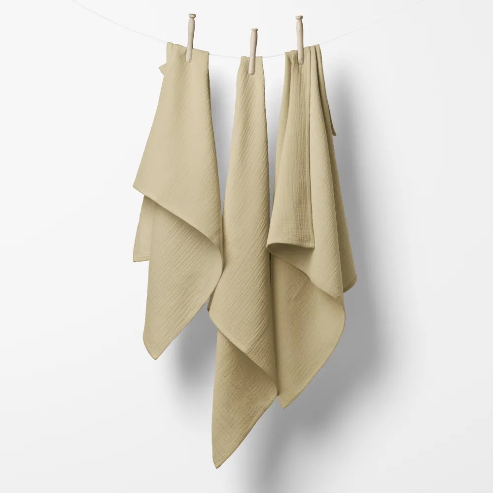 Biante Mušelínová plienka/dečka MSN-056 Pieskovo béžová - ZVÝHODNENÁ SADA 3 KS 120x120 cm - Sada 3 ks