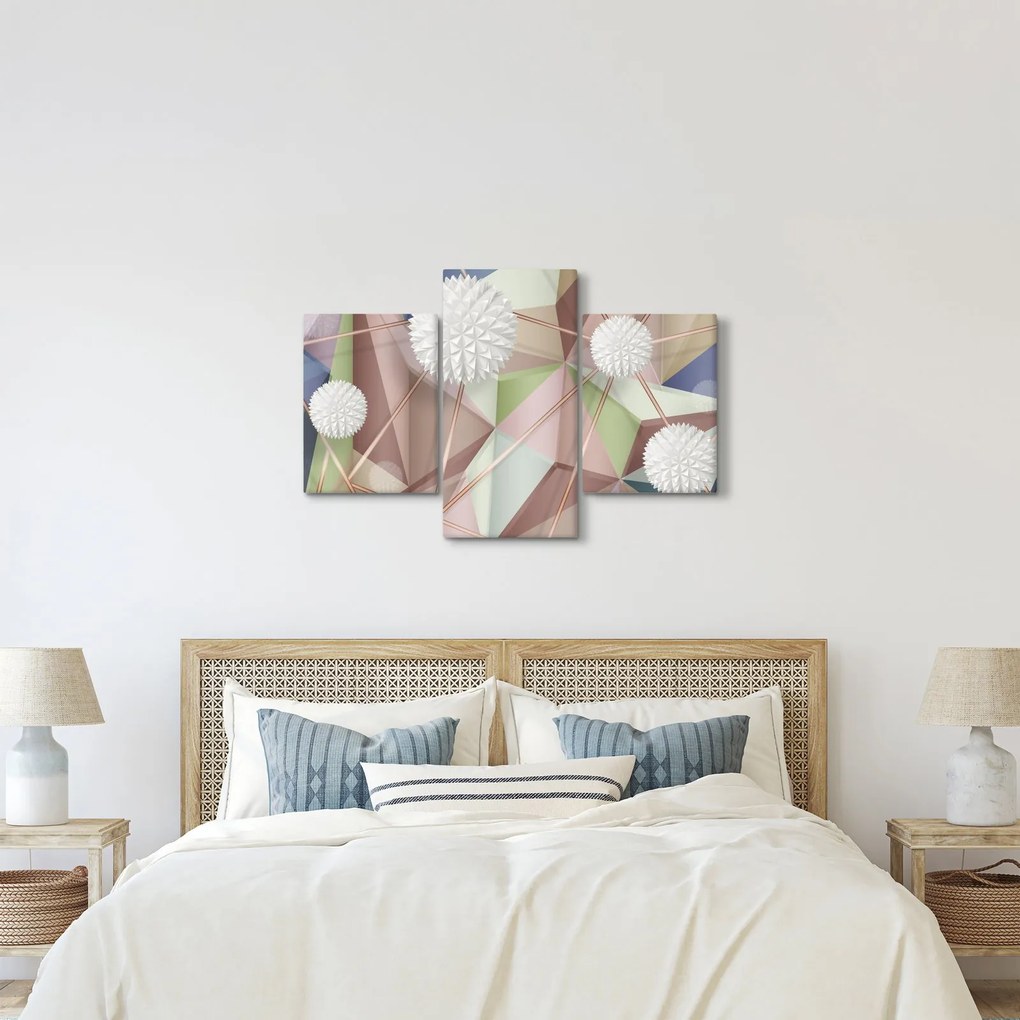 Obraz - 3D Abstrakcia v pastelových farbách (90x60 cm)