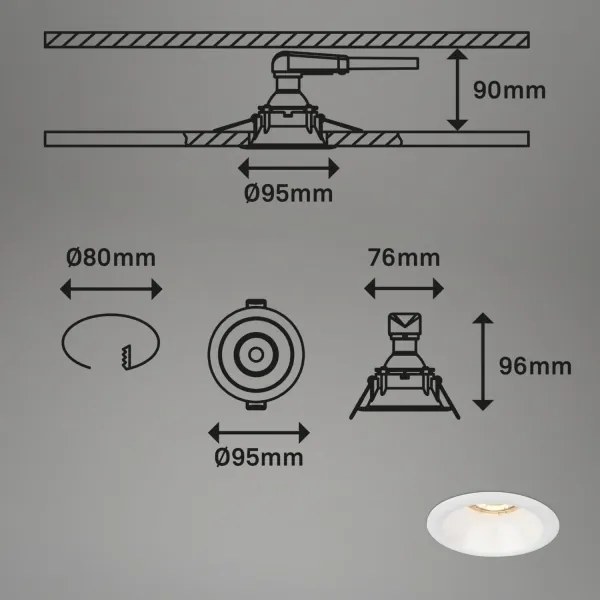 Brilo - SADA 3x Kúpeľňové podhľadové svietidlo 1xGU10/9W/230V IP23 biela
