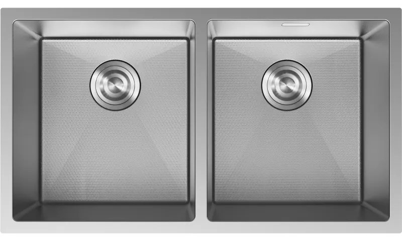 Mexen Binox, 2-komorový nerezový drez 800 x 450 mm, brúsena oceľ, vzor voština, 6421802000-01HC