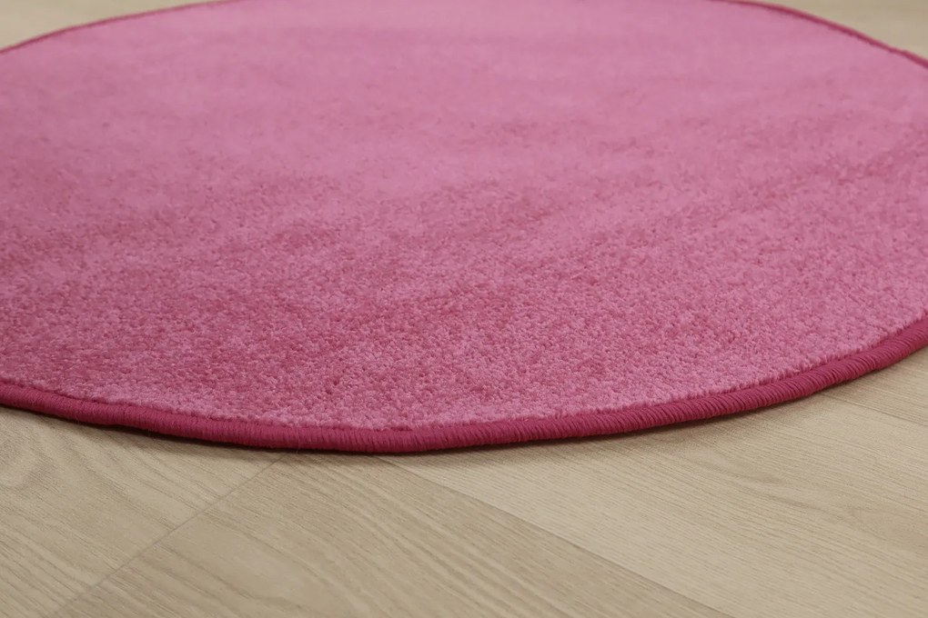 Vopi, Kusový koberec Eton ružový 11 kruh, 80x80 (priemer) kruh, ružová, kuchyňa