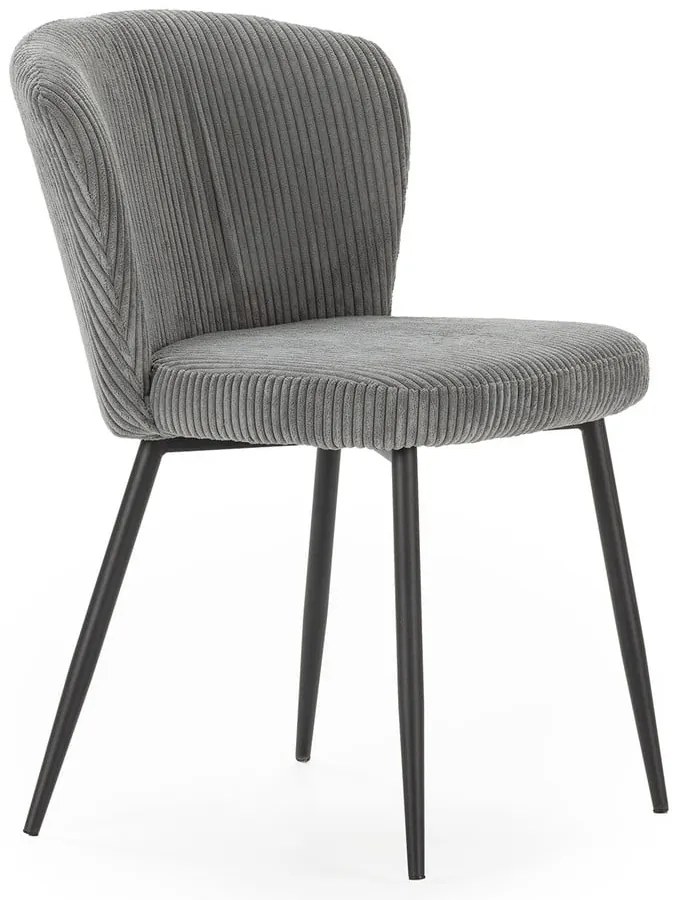 Sivé menčestrové jedálenské stoličky v súprave 4 ks Megan – Marckeric