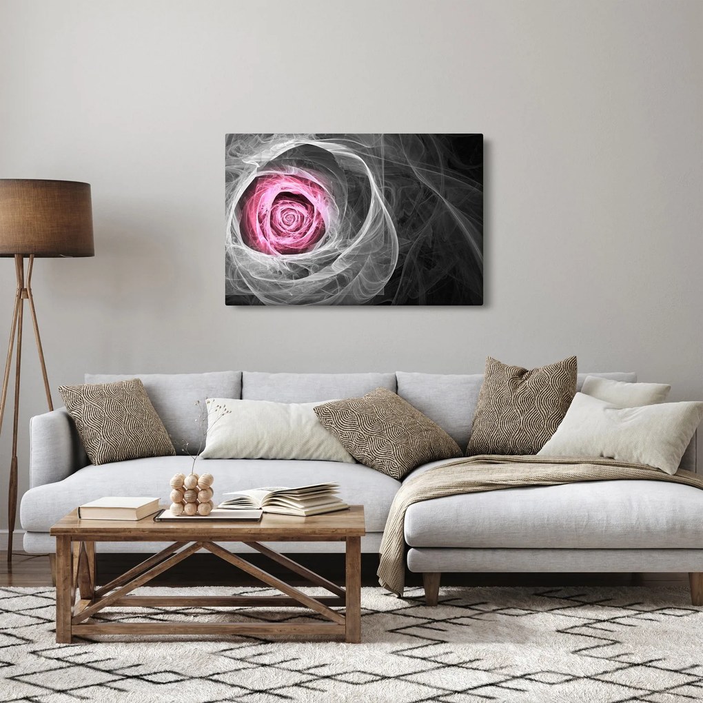 Obraz - Abstraktné ruže, fuchsiová (90x60 cm)