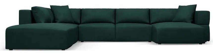 Zelená rohová pohovka do "U", ľavý roh Esther - Milo Casa