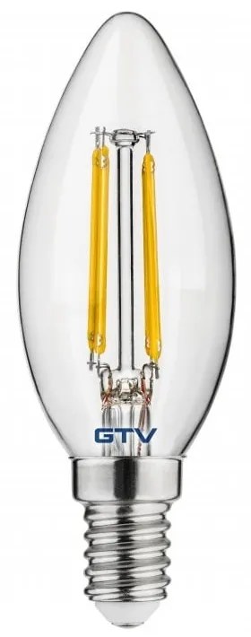 Teplá biela filamentová žiarovka E14, 4 W – GTV