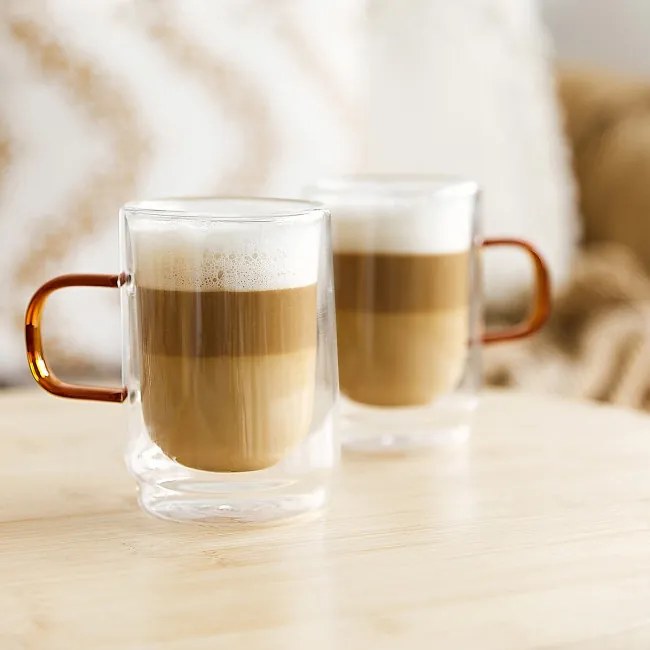 Sada dvoch hrnčekov CEMBRA RETRO s dvojitým dnom 888132 350 ml