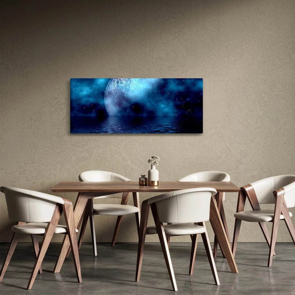 Obraz Mesiaca nad hladinou mora (120x50 cm)
