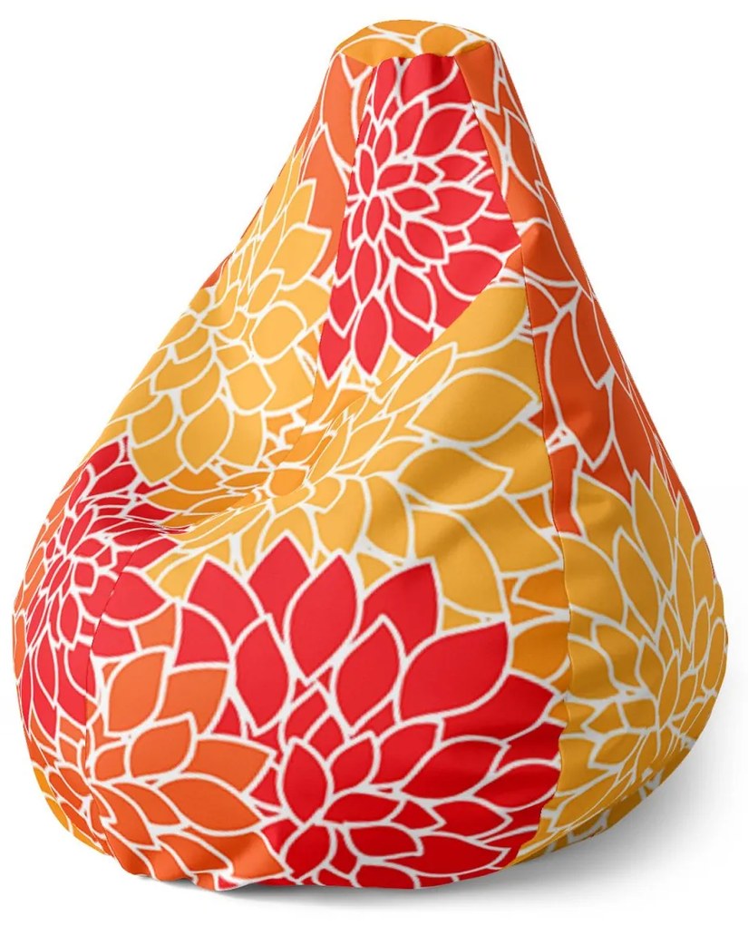 Sablio Sedací vak Pear Farebné kvetiny - 140 x 100 x 25 cm