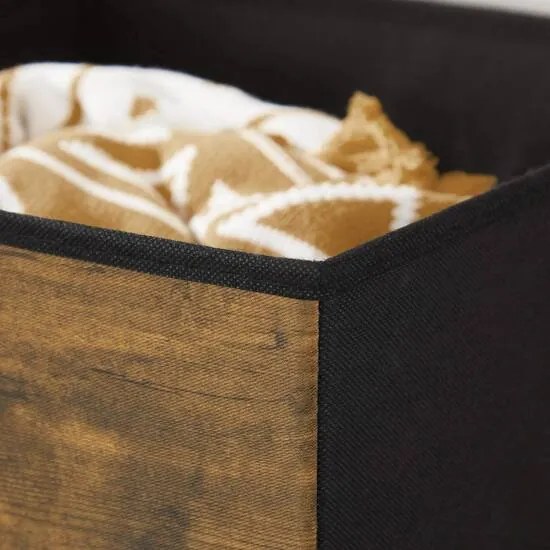 Skladacie úložné boxy, 6 ks, rustikálna hnedá, čierna