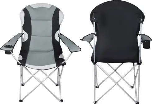 Skladacia rybárska stolička - čierna / sivá