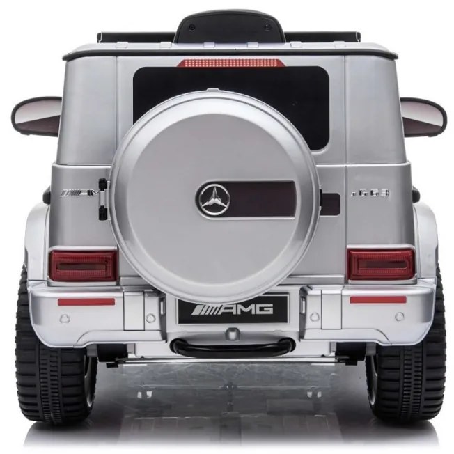 RAMIZ Elektrické autíčko Mercedes Benz G 63 AMG - lakované - strieborné - 2x35W - 12V/7Ah - 2023