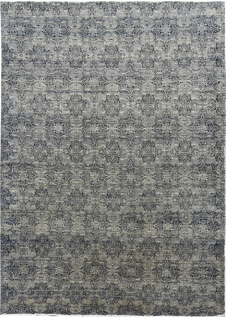 Diamond Carpets India Ručne viazaný kusový koberec Diamond DC-JK 1 SILVER/BLACK, šedá, chodba / predsieň