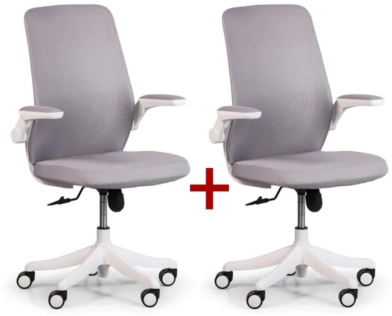 Kancelárska stolička so sieťovaným operadlom BUTTERFLY 1+1 ZADARMO, sivá