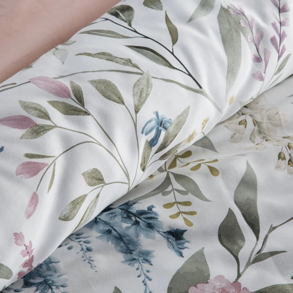 SATÉNOVÉ OBLIEČKY SPRING57 200X220 CM, 2 KS 70X80 CM KVETY