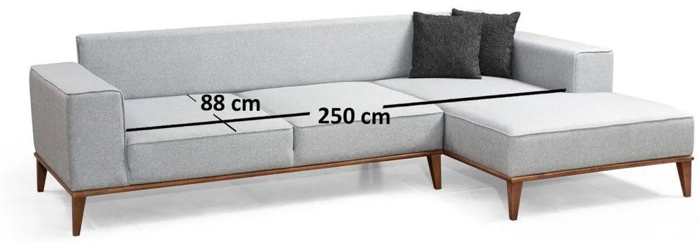 Rohová pohovka Montana svetlošedá