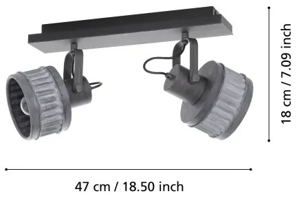 Eglo 43445 - Bodové svietidlo TURROCK 2xE27/28W/230V