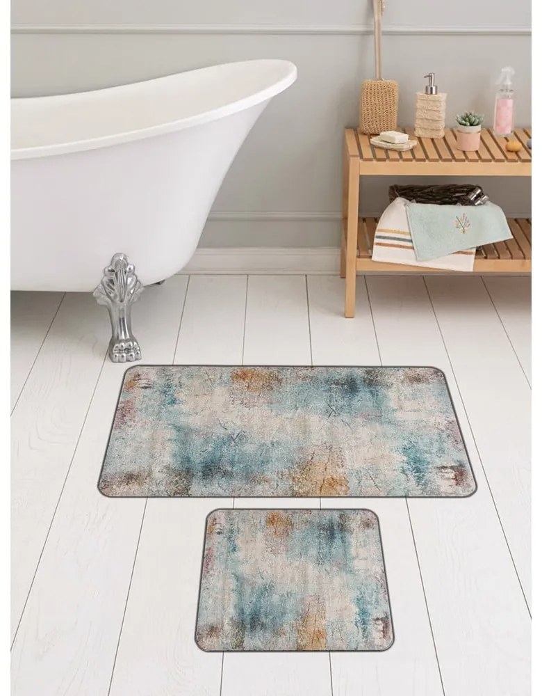 Modro-sivé kúpeľňové predložky v súprave 2 ks 60x100 cm – Mila Home