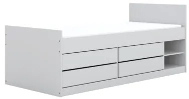 Detská posteľ Leon 200x90 cm s matracom a zásuvkami biela