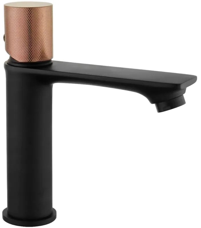 Mexen Royo One Umývadlová batéria, čierna-ružové zlato, 72201-76