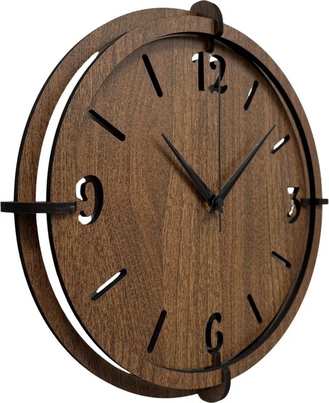 Hodiny z orechového dreva pre moderný interiér| SENTOP HDF0601-ORECH-WENGE