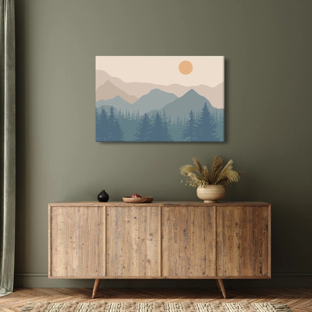 Obraz - Tyrkysové hory N⁰1 (90x60 cm)