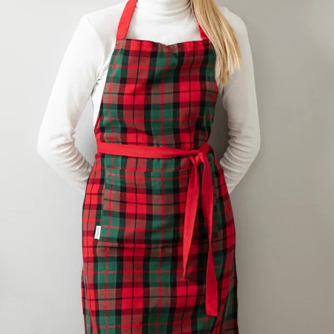 Kuchynská zástera TARTAN červená / zelená 944837