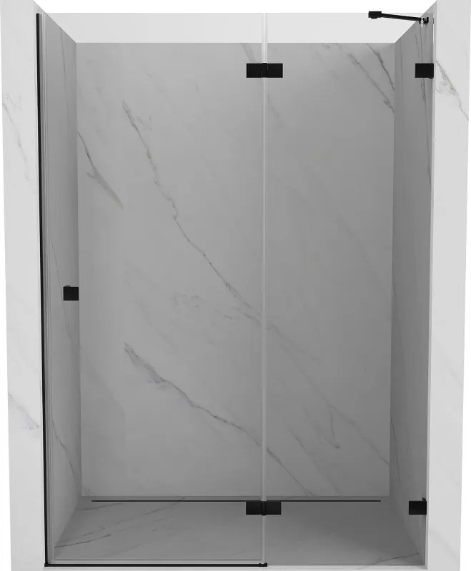 Mexen, Mexen Lunar pravé otočné sprchové dvere 135 cm, transparentné, čierne - 834-135-000-70-00-P