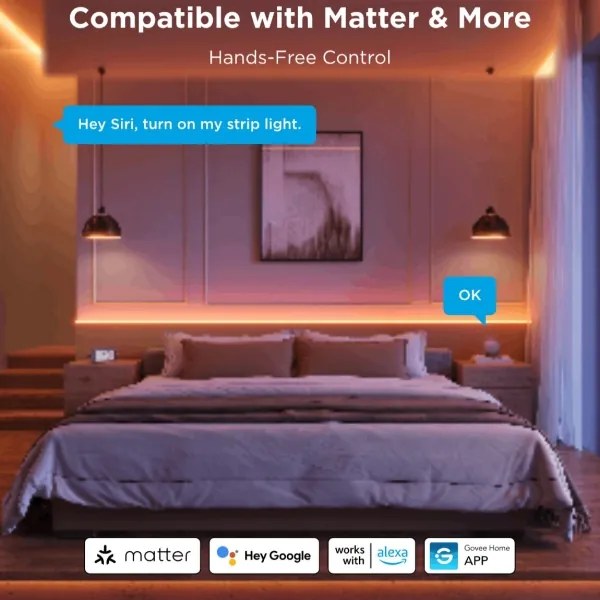 Govee - LED RGBICW Stmievateľný pásik COB 3780 diód 3m Wi-Fi Matter