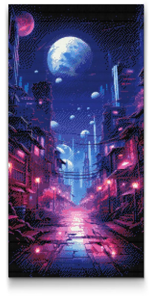 Gario Diamantové maľovanie Planéty na oblohe Rozmery: 40 x 80 cm, Rámovanie: S vnútorným rámom, Diamanty: Štvorcové