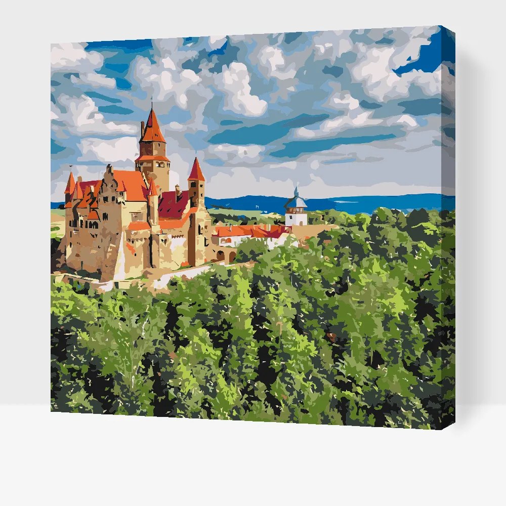 Gario Maľovanie podľa čísel Hrad Bouzov 2 Rozmery: 80 x 80 cm, Rámovanie: S vnútorným rámom