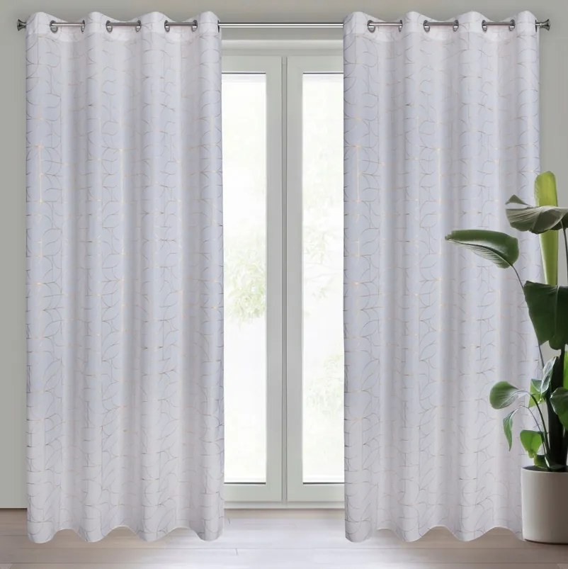 Elegantný záves s jemným vzorom - biely Šírka: 140 cm | Dĺžka: 250 cm