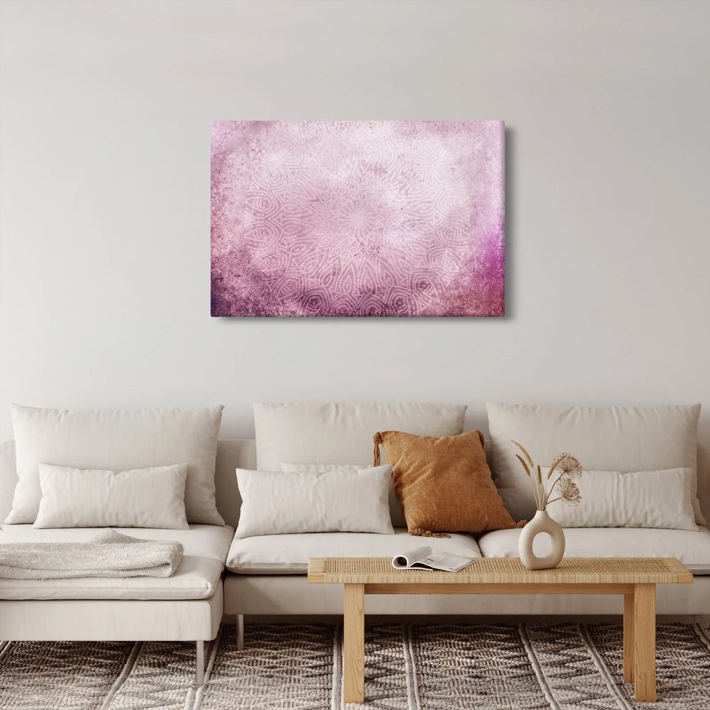 Obraz - Mandala v ružovej stene (90x60 cm)