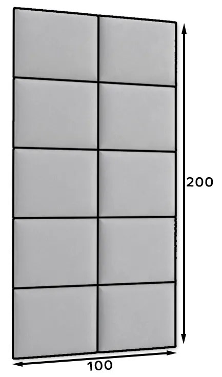 Set 10 čalúnených panelov Quadra 100x200 cm (sivá). Akcia -21%. Vlastná spoľahlivá doprava až k Vám domov. 1051976